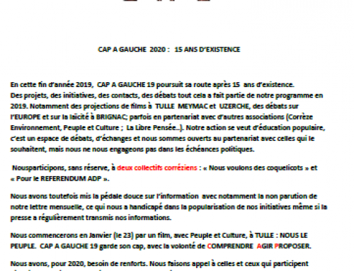 CAP à gauche : 15 ans d’existence