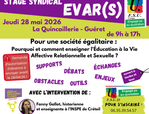 Stage FSU 23 : enseigner l&rsquo;EVARS
