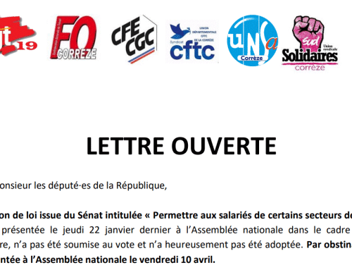 1er mai : Lettre ouverte aux députés de la Corrèze