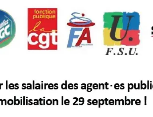 mardi 29 septembre : mobilisation intersyndicale Fonction Publique
